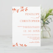 Invitation Mariage de script de calligraphie orange simple (Debout devant)