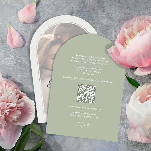 Invitation Mariage de script de calligraphie photo simple
