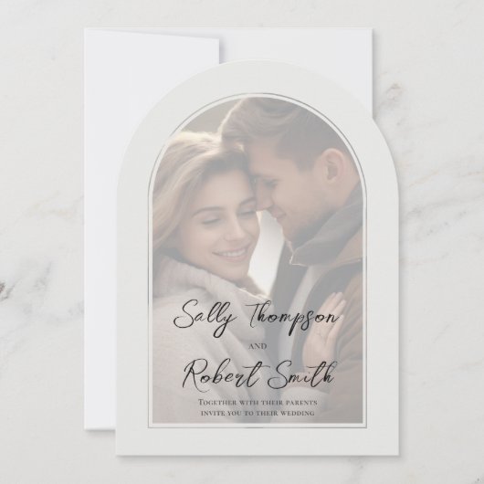 Invitation Mariage de script de calligraphie photo simple (Devant)