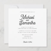 Invitation Mariage de script de calligraphie simpl (Devant)