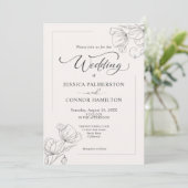 Invitation Mariage de script de calligraphie simple et élégan (Debout devant)