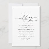 Invitation Mariage de script de calligraphie simple et élégan (Devant)