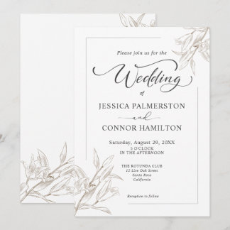 Invitation Mariage de script de calligraphie simple et élégan