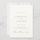 Invitation Mariage de script de calligraphie simple et élégan (Devant)