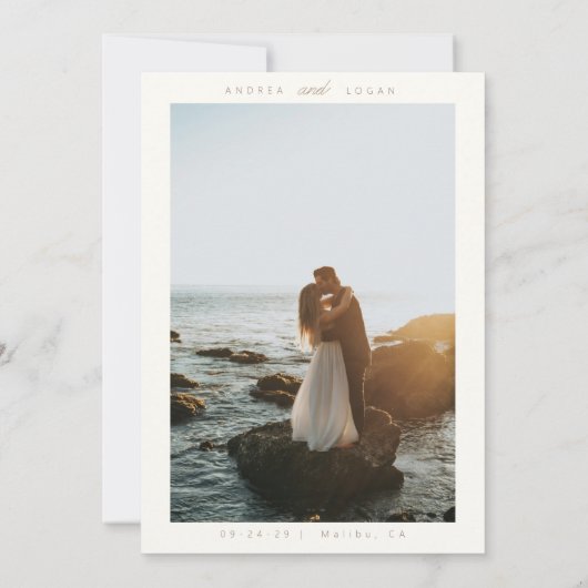 Invitation Mariage de script de calligraphie simple et élégan (Dos)