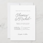 Invitation Mariage de script de calligraphie simple moderne (Devant)