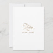 Invitation Mariage de script de charme élégant Gold & White (Dos)