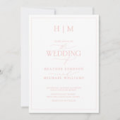 Invitation Mariage de script de code QR blanc rose (Devant)