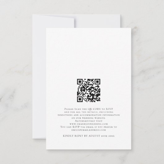 Invitation Mariage de script de code QR de photo moderne (Dos)