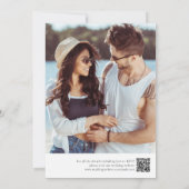 Invitation Mariage de script de code QR photo minimaliste (Dos)