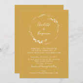 Invitation Mariage de script de courtoisie florale jaune pous (Devant / Derrière)