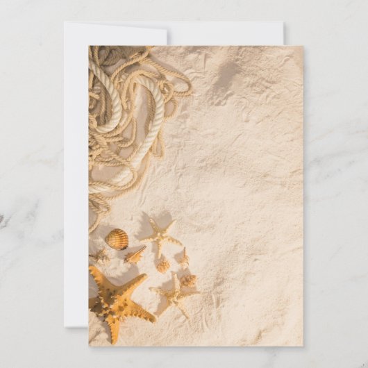 Invitation Mariage de script de  de cordage de coquillages (Dos)