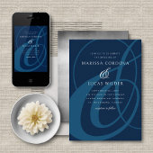 Invitation Mariage de script de l'amphithéâtre bleu Turquoise