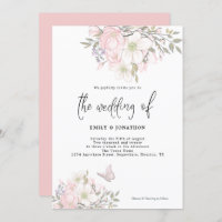 Mariage de script de papillon rose blanc Magnolia