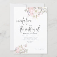 Mariage de script de papillon rose blanc Magnolias