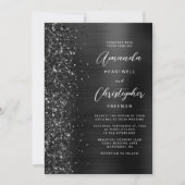 Invitation Mariage de script de Parties scintillant en métal  (Devant)