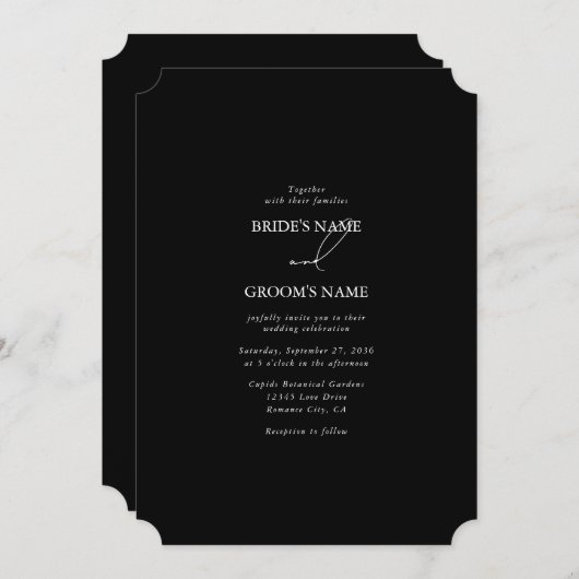 Invitation Mariage de script de signature de calligraphie noi (Devant / Derrière)