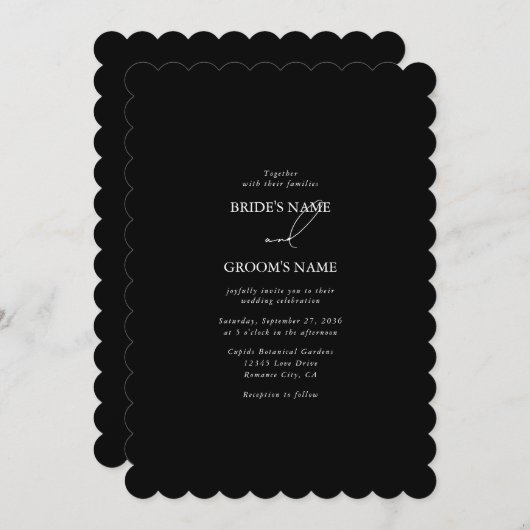 Invitation Mariage de script de signature de calligraphie noi (Devant / Derrière)