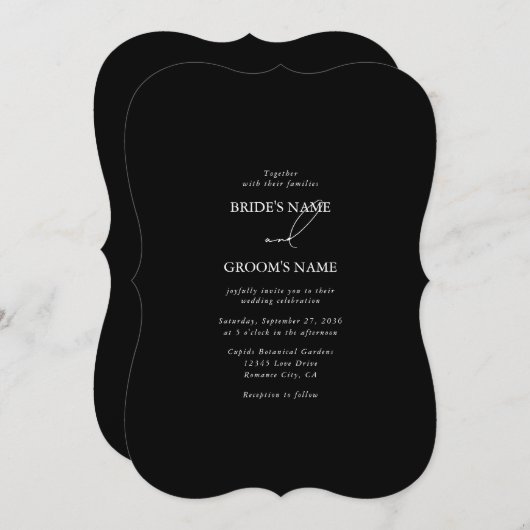 Invitation Mariage de script de signature de calligraphie noi (Devant / Derrière)