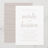 Invitation Mariage de script de style moderne simple (Devant / Derrière)