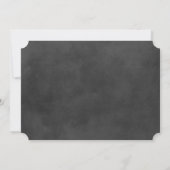 Invitation Mariage de script de tableau noir rustique (Dos)