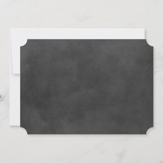 Invitation Mariage de script de tableau noir rustique (Dos)
