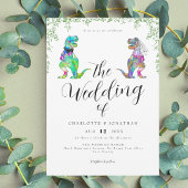 Invitation Mariage de script de thème Dinosaur