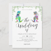 Invitation Mariage de script de thème Dinosaur (Devant)