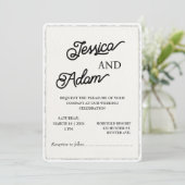 Invitation Mariage de script d'invitation de papier de bord F (Debout devant)