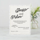 Invitation Mariage de script d'invitation de papier de bord F (Debout devant)