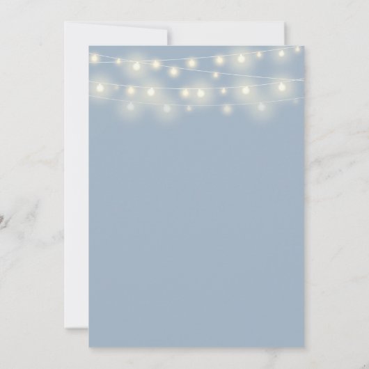 Invitation Mariage de script Dusty Blue String (Dos)