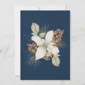 Invitation Mariage de script élégant de la Marine d'hiver (Dos)