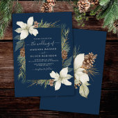 Invitation Mariage de script élégant de la Marine d'hiver