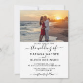 Invitation Mariage de script élégant de photo (Devant)