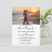 Invitation Mariage de script élégant de photo (Debout devant)