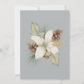 Invitation Mariage de script élégant gris clair hiver (Dos)