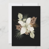 Invitation Mariage de script élégant noir et blanc hiver (Dos)