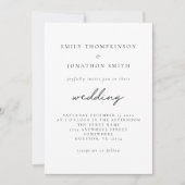 Invitation Mariage de script élégant noir simple (Devant)
