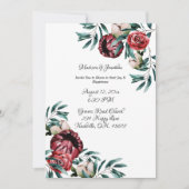Invitation Mariage de script élégant Red Roses Watercolor (Devant)