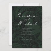 Invitation Mariage de script élégant, vert foncé (Devant)