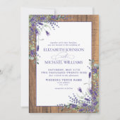 Invitation Mariage de script en bois de Lavande Formelle Euca (Devant)
