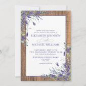 Invitation Mariage de script en bois de Lavande Formelle Euca (Devant)