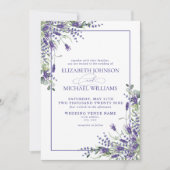 Invitation Mariage de script en bois de Lavande Formelle Euca (Devant)