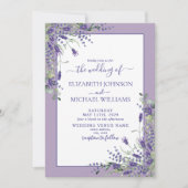 Invitation Mariage de script en bois de Lavande Rustique Euca (Devant)