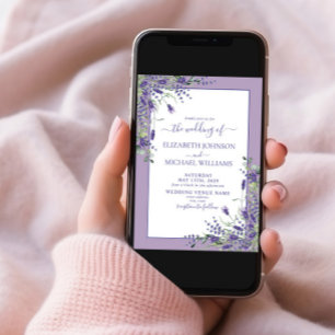 Invitation Mariage de script en bois de Lavande Rustique Euca