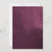 Invitation Mariage de script en bois rustique violet à prune (Dos)