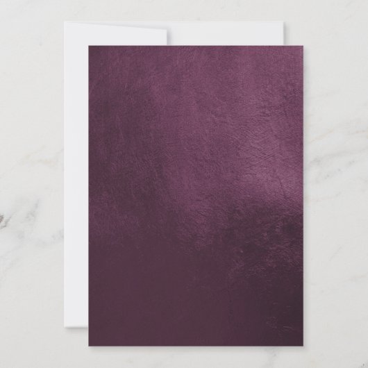 Invitation Mariage de script en bois rustique violet à prune (Dos)