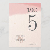 Invitation Mariage de script en gras Blush & Bloom 5x7 Numéro (Devant)