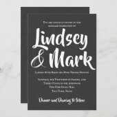 Invitation Mariage de script en gras uniquement du tableau de (Devant / Derrière)