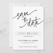 Invitation Mariage de script Enregistrer la date (Devant)